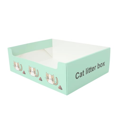 POPETPOP Box Faltbare Katzentoiletten Hellgrüne Katzentoiletten Aus Papier Katzentoiletten Trainingsset Katzentoiletten von POPETPOP