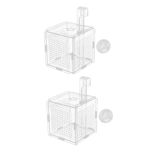 POPETPOP Box Mit 2 Sätzen Betta-Box Aquarienzubehör Aquarienbehältnis Fischzuchtbehälter für Isolation Aquarienbrutkasten Tank Bausatz Kühler Zuchthalter Fischzuchtbecken Acryl Transparent von POPETPOP