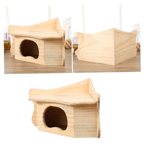 POPETPOP Luxus Holz Hamster Eichhörnchen Gemütliche Schlafen Spielen Kabine Spielzeug Versteck von POPETPOP