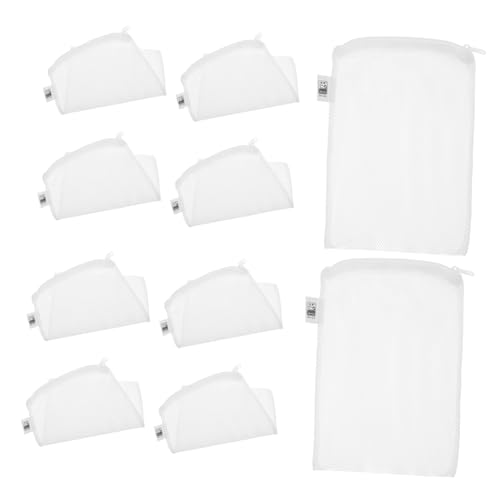 POPETPOP 10-Pack Aquarium Fisch Tank Net Abdeckung Mesh Media Taschen Zipper für Keramik Ringe und von POPETPOP