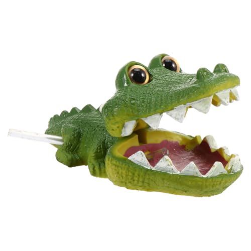 POPETPOP Fisch Aquarium Zubehör Alligator Aquarium Ornament - Alligator Air Bubbler Dekorationen, Harz Ornament für Aquarium Fisch Tank Dekor Aquarium Zubehör von POPETPOP