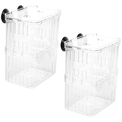 POPETPOP Fischzuchtbox für Aquarium – 2 Stück Kunststoff Fisch Isolation Box Aquarium Brutkasten mit Saugnäpfen für Garnelen von POPETPOP