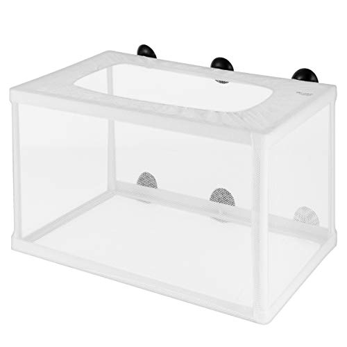 POPETPOP Fischzuchtnetz Brut Brutkasten mit Saugnapf Aquarium Zuchtbecken für Aquarium (25 x 15 x 15cm) von POPETPOP