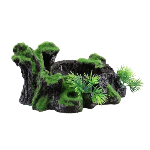 POPETPOP Fluchtloch Pflanzenaquarium Betta-Aquarium Fischglas-Aquarium Anlage Aquarium mit Luftpumpe Baum künstliches moos moos-Design schleichtiere Reptilienschutzhaus versteckte Höhle von POPETPOP