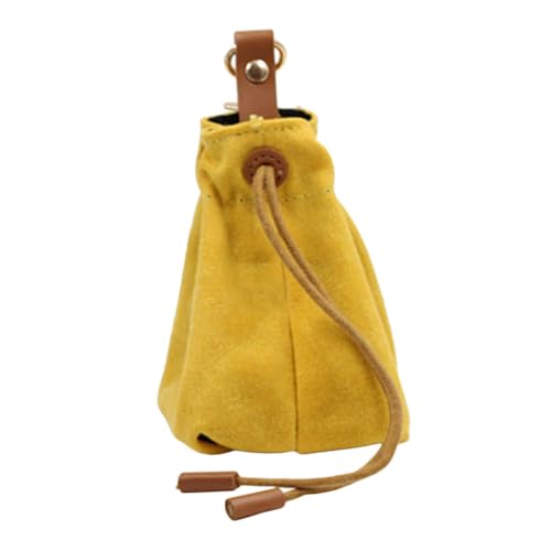 POPETPOP Futterautomat für Haustiere hundefutterbeutel Dog Treat Bag Kauer kleine Trainingstasche Bausatz Gürteltasche zum Füttern von Haustieren Tasche für hundeleckereien Segeltuch Yellow von POPETPOP