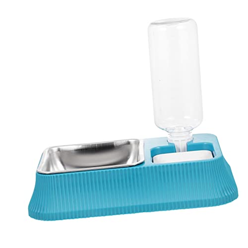 POPETPOP Futternapf Flacher Hundenapf Schüssel Futterspender Wassernapf für Hunde pet Feeder pet Supplies katzenfutter Rutschfester Hundenapf wasserspender für Hunde Rostfreier Stahl Blue von POPETPOP