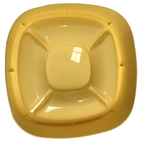 POPETPOP Futternapf mit Fach Hunde Fressnäpfe Katze Welpe Futternäpfe Katzenfutter pet Supplies pet Food Container Futterschüssel Katzennapf Wasserschale Haustierfutterhalter Plastik Yellow von POPETPOP