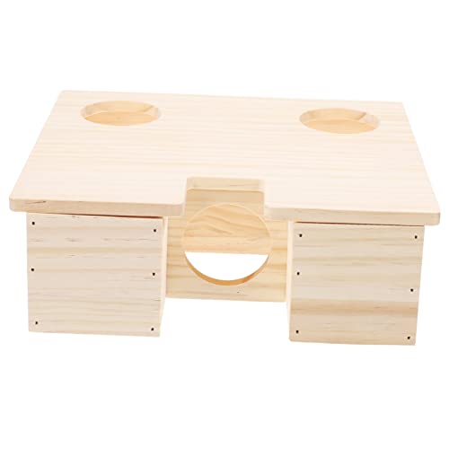 POPETPOP Hamsterkäfig Holzhaus Chinchillahaus verstecken Verstecknes Nest für Hamster Rennmaus Spielzeuge Spielset aus Holz verstecken Hamsterholzhütte Meerschweinchen schmücken von POPETPOP