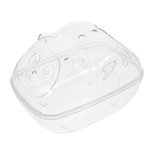 POPETPOP Hamster Badewanne Hamsterverstecke Sandbad für Hamster Hamsterzubehör für Käfige Gerbil Sandbad Schale Sandkasten für Hamster Hamsterstaub Badehaus Hamsterhaus Abs Transparent von POPETPOP