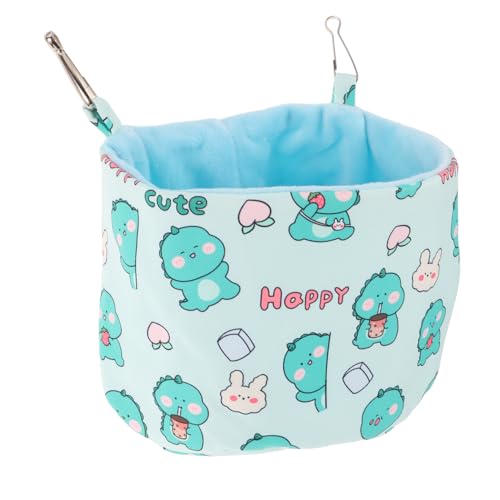 POPETPOP Hamster Baumwollnest Chinchilla Käfig Ausgestopft Mit Kapuze Zubehör Frettchen Hängematte Vlies Futterspender Coop Liner Light Green Wasserdichtes Canvas-gewebe von POPETPOP