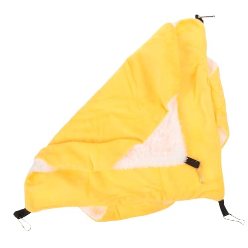 POPETPOP Hamster Hängematte Schlafsack Hängende Chinchilla-hängematte Dekoratives Hamsterbett Meerschweinchenbett Aufhängen Hängematte Für Hamster Aufhängen Süßes Hamsterbett Flanell Yellow von POPETPOP