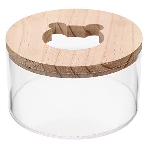 POPETPOP Hamster Sand Badebox Duschraum Badezimmer Rennmaus Holzsand Trockenbad Behälter Kleintier Sauna Toilette für Rennmaus Ratte Mäuse Kleintier 12X12x7cm von POPETPOP