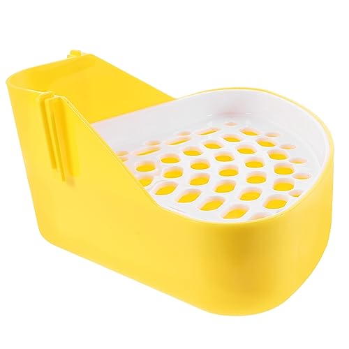 POPETPOP Hamster Toilette Hamster klo kaninchentoilette Easy putz Mesh-Gitter kaninchenklo Deckel Heu Hund Haustiertoilette aus Kunststoff Anti-Fall-Häschen-Töpfchen Plastik von POPETPOP