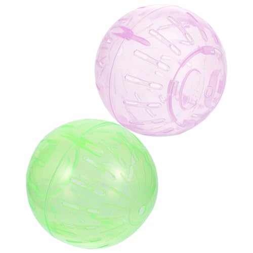 POPETPOP Hamster-Trainingsball, 10,2 cm, transparent, Kunststoff, Hamsterball, Rad, Meerschweinchen, Sportball für Zwerghamster, kleine Haustiere, 2 Stück von POPETPOP