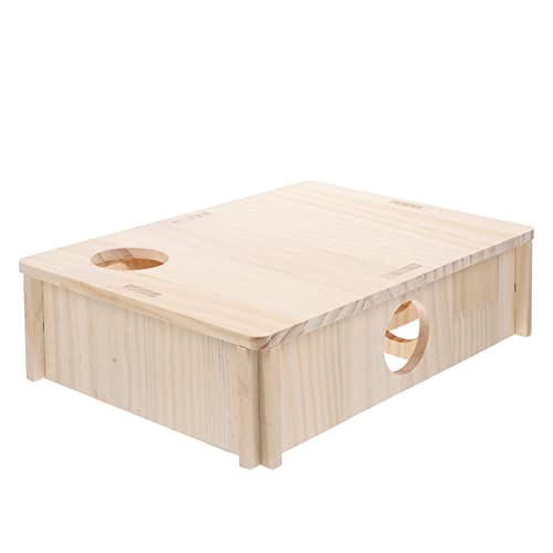 POPETPOP Hamster bricht durch das Spielzeug für kleine Tiere Lebensräume Spielzeuge Spielset aus Holz Versteck aus Rattenholz Hamsterbereicherung Goldener Bär Hamsterhaus Käfig von POPETPOP