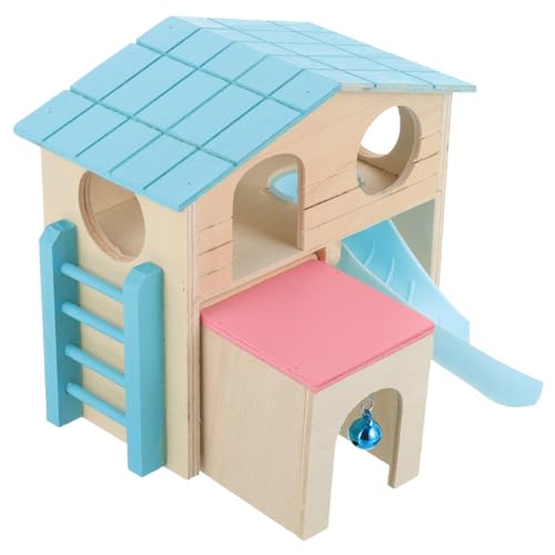 POPETPOP Hamsterhaus Spielzeugratte Hundehütte Zaun Skarabäus- -Ornament Schildkröte Hamster hamsterspielzeug Hamsterkäfig Zubehör Hamsterspielplatz Igelversteck Holz Colorful von POPETPOP