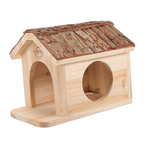 POPETPOP Hamsterhütte Zwergenhaus Hasenhaus Aus Holz Hamsterkäfig Rattenversteck Kaninchenversteck Hamsterschlafhaus Vogelhaus Aus Holz Hamsterversteckhütte Spielzeug Hölzern Massivholz von POPETPOP