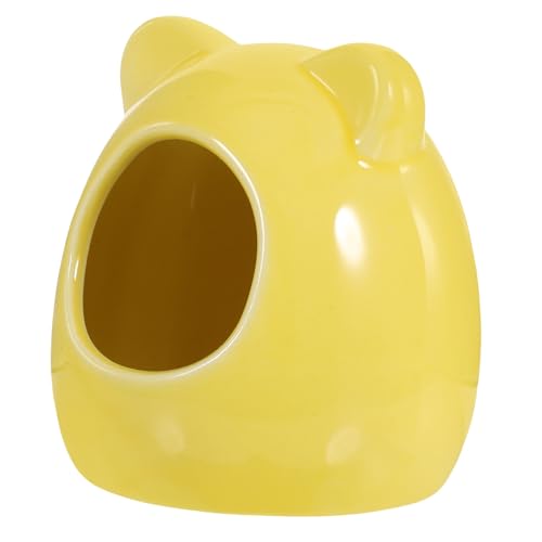 POPETPOP Hamsterkäfig Fangen Hamsterversteck Hamsterplattform Hamsterzubehör Heu Bausatz Für Hamsterröhren Und -Tunnel Rattenbett Einstreu Aus Hamsterpapier Tiere Yellow Keramik von POPETPOP