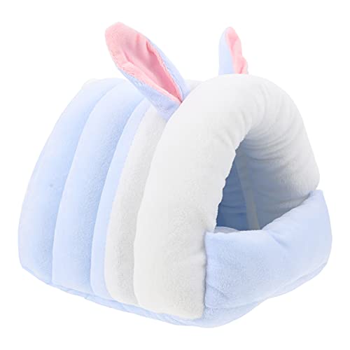 POPETPOP Hamsternest kuschelhöhle nagerhaus pet Bed haustierbett petbett Nestunterlage für Hamster warme Hamsterstreu Meerschweinchen-Hängematte Hamsterversteck Hamsterhaus Baumwolle Blue von POPETPOP