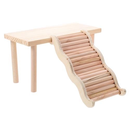 POPETPOP Spielzeug Für Haustiere Hamsterplattform aus Holz mit Treppe Hamster Kletterspiel übung Kauspielzeug für Zwerghamster Rennm?use M?use Degus V?Gel Papageien Kleintiere Holzspielzeug von POPETPOP