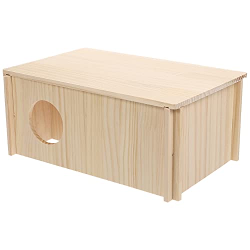 POPETPOP Hamsterversteck Hamsterversteck Holz Hamsterhäuser Holz Kleines Haustierhaus Aus Holz Kleintierversteck Nistplatz Für Hamster Kleines Hamster-eckhaus Haushalt Hölzern Käfig von POPETPOP