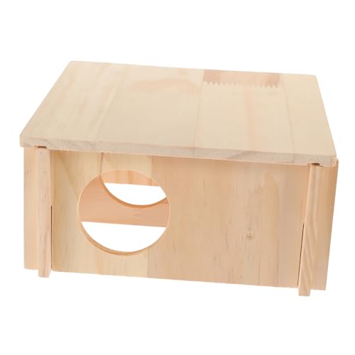 POPETPOP Hamsterversteck Hasenburg Rattenspielzeug Kaninchen Hängematte Hamsterkäfige Rattenfalle Spielzeugratte Schildkrötenhaus Hamsterfutter Hamsterleiter Coop Khaki Holz von POPETPOP