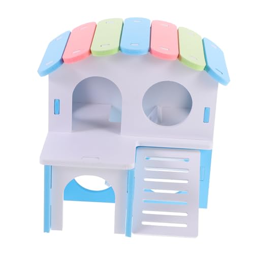 POPETPOP Hamstervilla Hamsterversteck Hängematten für Ratten Haustier Minikäfig für Hamster Hasenkäfig Heu hamsterhaus nagerhaus Hamsterdomizil meerschweinchen versteck Rattenvillenhaus PVC von POPETPOP