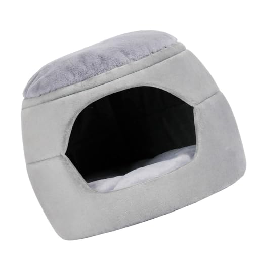 POPETPOP Haustierbett pet Bed petbett Haustierhöhle Dog Bed dogbed Katzenminze-Bodenspielzeug Kätzchen Katzenbälle bündeln Hundeschlafhaus Katzennest Perlenbaumwolle Light Grey von POPETPOP