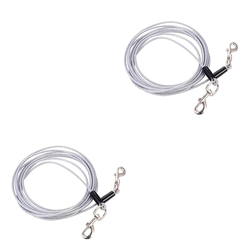 POPETPOP Haustiere 2 Stück Drahtbinder-Hundeleine Kleine Hundeleine C-Kabel Outdoor-Hund Einziehbarer Hundebinder Haustiere Haustier-Transportkabel Haustier-Handleine Praktische von POPETPOP