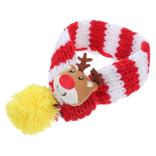 POPETPOP Haustierschal Hund Katze Weihnachtsschal Hund Strickschal Weihnachten Haustier Deko Accessoire Welpenschal Weihnachtsschal Bulk Winter Hundeschal Haustier Strickschal Welpen von POPETPOP