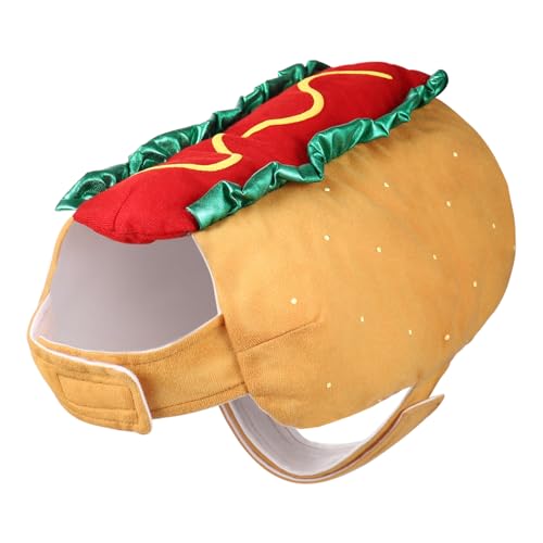 POPETPOP Hot Dog Kostüm, lustiges Hot Dog, Cosplay-Kleidung, Halloween-Outfit, Weihnachts-Party-Dekorationen für Welpen und Kätzchen, Größe M von POPETPOP