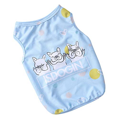 POPETPOP Hund Weste Stoff Hunde Regenmantel mittel Coole Hundejacke Kühlweste für Hunde Hund Warmer Mantel Westen hundeweste hundekleidung Haustier Sommerkostüm Party-Hundetuch Sky-Blue von POPETPOP