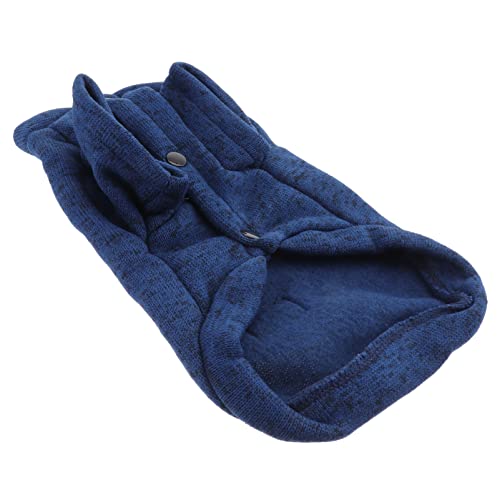 POPETPOP Hundekleidung Kleidung für Welpenmädchen Hundebett Hund warme Kleidung Haustiere-Shirts Welpen kauen hundemantel Dog Raincoat Dog Sweater Haustier Wintermantel Welpen Pullover Blue von POPETPOP