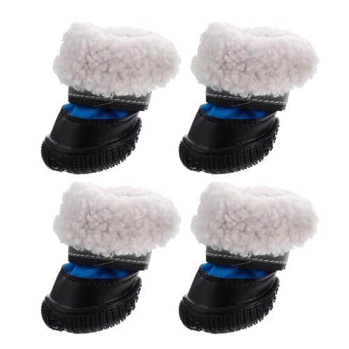 POPETPOP Hundeschuhe Chihuahua Schuhe Für Hunde Hundeturnschuhe Hundewinterstiefel Hundekratzfäustlinge Pfotenschützer Welpenstiefel Hundeschuhe Blaue Outdoorstiefel wasserdichte von POPETPOP