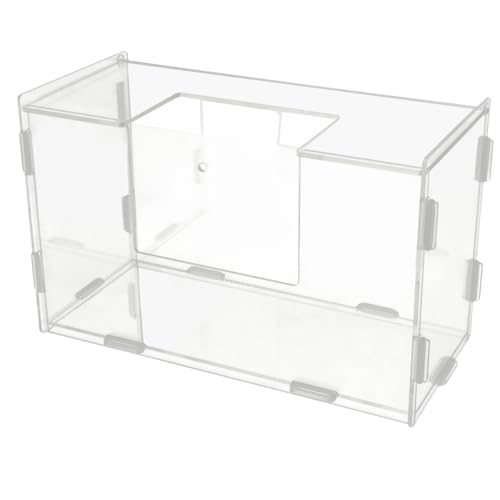 POPETPOP Kaninchen Heuraufe Schüssel Hasenschale Hamsterkäfig Haustier Hasen Heuraufe Heuhalter für Nagetiere Futterrinne für Kaninchen Acryl-Futternut Hamsterbehälter Transparent von POPETPOP