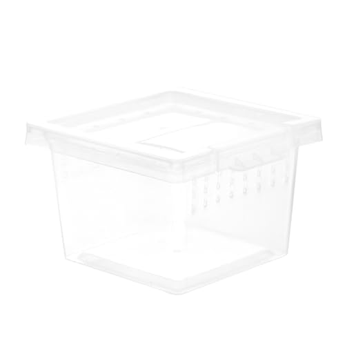 POPETPOP Kasten Aufzuchtbox für Insekten Schildkröten-Aquarium Reptilienteppich Tank Reptilien inkubator Reptilienfutterbox Anti-Escape-Fall für Reptilien Heimtierbedarf Plastik Transparent von POPETPOP