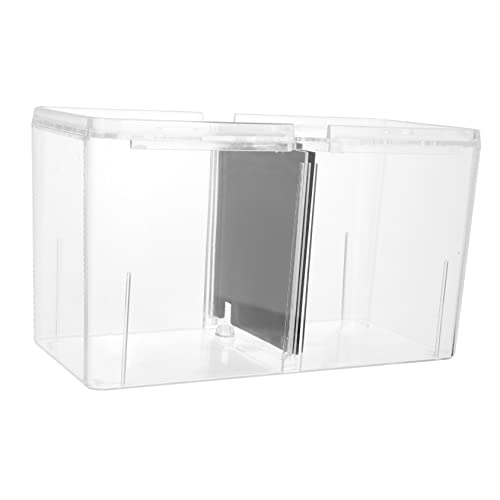 POPETPOP Kasten Betta-Box Futterspender Desktop-Aquarium Panzer Anlage Brüterei Netz Tank Luft Zuchtbecken Fisch-Isolationsfall Fischeierzuchtfall Inkubator für Aquarien Acryl Transparent von POPETPOP