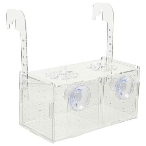 POPETPOP Kasten Isolationsbox für Aquarien Filter Panzer Tank Netz Bausatz Kiste Fisch-Isolationsfall Aquariumzubehör Betta-Aquarium mit Trennwand Separator Aquarienfische Acryl Transparent von POPETPOP