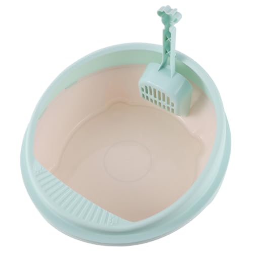 POPETPOP Kasten Katzentoilette katzentoillette litterbox Katzenkotbehälter Katzenklo Kleintiertablett Katzenboxen Haustier kätzchentoilette Kätzchen saubere Toilette Plastik Sky-Blue von POPETPOP