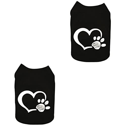 POPETPOP Katze Leichtes Dehnbares Tanktop Baumwolle Teetasse Pullover Welpe Chihuahua - Chihuahua Weste Schwarz Yorkshire Maltesermuster Schwarz Haustier Mops-Schwarzer Hund Mode-T-Mantel von POPETPOP