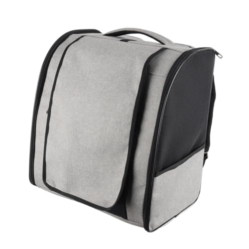 POPETPOP Katze aus Rucksack Katzentragerucksäcke Tragetasche für Katzen Träger Haustierkäfig pet Backpack katzentragetaschen Outdoor-Katzentasche Katze Umhängetasche Oxford-Stoff Dark Grey von POPETPOP