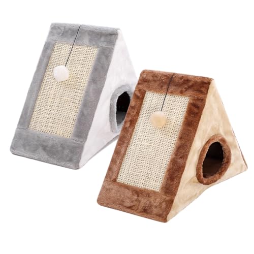 POPETPOP Katzenhöhle katzenmöbel cat Furniture cat Tree cat cave katzenbetg katzenkissen Katzen bettchen katzenbaum catsbests katzenliege cat Bed katzenspielzeug Katzenbett Bambus Brown von POPETPOP