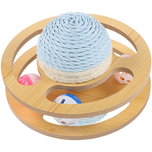 POPETPOP Sisal-Plattenspieler-Spielzeug Boden Kitten Kratzer Activity-pad-Spielzeug Für Kätzchen Katzenkratzball Kratzball Für Haustiere Sport Kratzaufkleber Für Katzen Hölzern Rotieren von POPETPOP