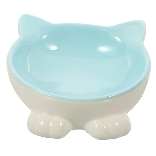 POPETPOP Katzenschüssel Aus Keramik Katzennapf Süß Futternäpfe Für Katzen Katzennapfständer Käfig Katzennäpfe Katzenwasserschale Katzen-Puzzle-Feeder Katzenkekse Katzentunnel Mehrere Blue von POPETPOP