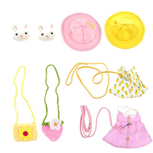 POPETPOP Haustierkleidung Sets Pet Kaninchen Kleid Kleine Tier Harness Weste Leine mit Mini Hut Tasche Reise Escape Proof Pet Harness Kleid für Kaninchen Igel Frettchen Guinea Schweine von POPETPOP