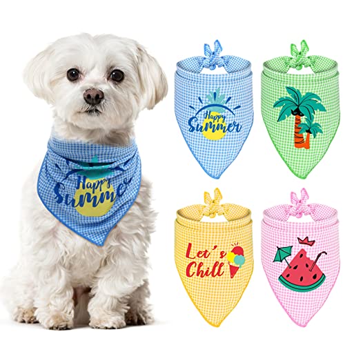 POPETPOP Kühlhalsband für Hunde- Bandana Kühlend für Hund, 4 Stücke Leicht Niedlich Abkühlung Kopftücher Sommer Pet Instant Cooling Schal von POPETPOP