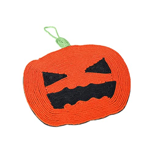 POPETPOP Kürbis Kratzmatte Katze Kratzpad Gewebter Teppich Sisal Katzenkratzer für Halloween Katze Stuff Halloween Katze Kratzbrett Haustier Spielzeug Katzenständer Katzenbedarf Sisalseil Hängend von POPETPOP