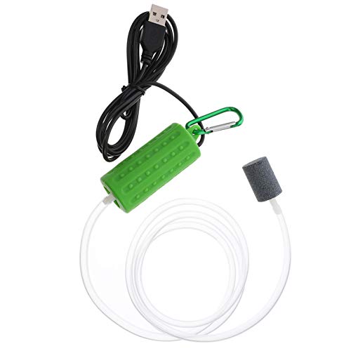 POPETPOP Luftpumpe USB- Aufladung Aquarium Luftpumpe Tragbare Outdoor- Fischerei Sauerstoff Belüfterpumpe zum Angeln Fischtransport Süßwasser Marine (Grün) von POPETPOP