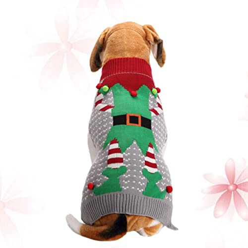 POPETPOP Lustige Hässliche Weihnachtskatzen – Clown: Größe Xs Katzen-Outfits – Hündchen-Kostüm: Bekleidung Für Große Hunde-Fleece- Kleider-Kostüm| Haustierkleidung Mit Grünem Muster - von POPETPOP