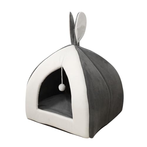 POPETPOP Meerschweinchen-Nest haustierbett pet Bed katzenkorb cat House petbett Gehäuse Kratzbaum für Wohnungskatzen vor geschmeidiges katzenbett bequemer Katzenunterstand PP Baumwolle Grey von POPETPOP